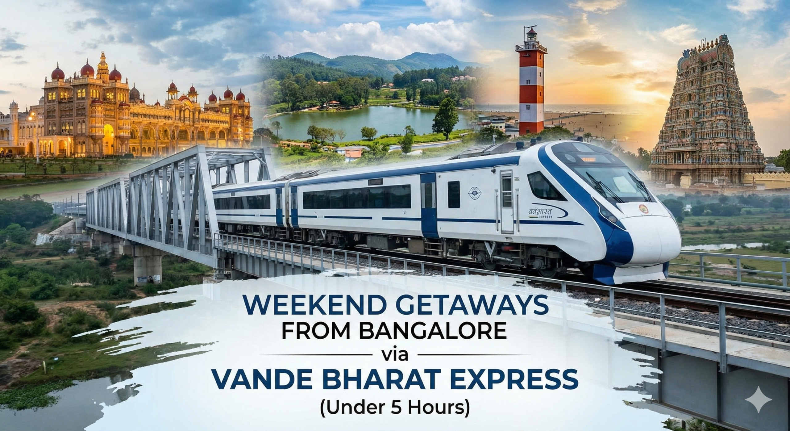 6 Weekend Getaways from Bangalore via Vande Bharat Express (Under 5 Hours)