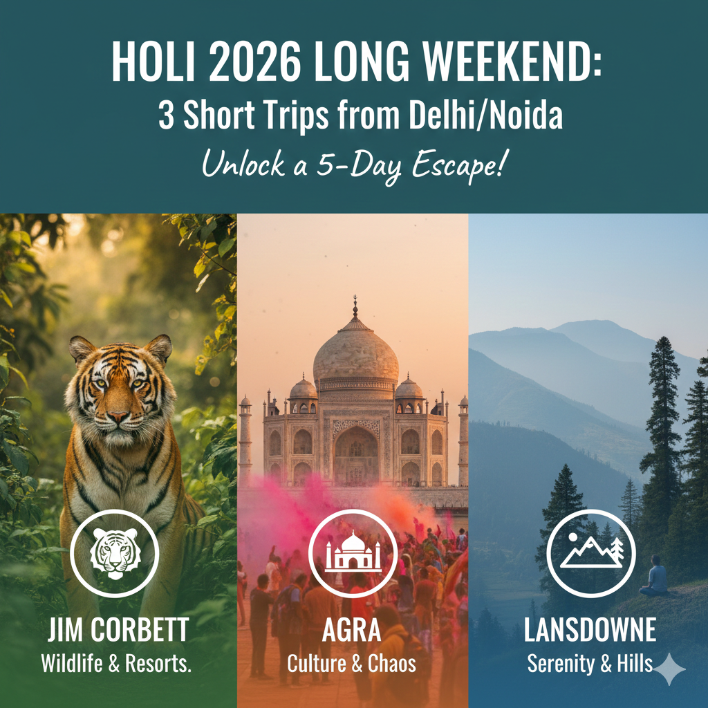 Holi 2026 Long Weekend: 3 Short Trips from Delhi/Noida