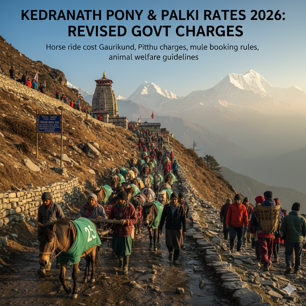 Kedarnath Pony & Palki Rates 2026: Revised Govt Charges