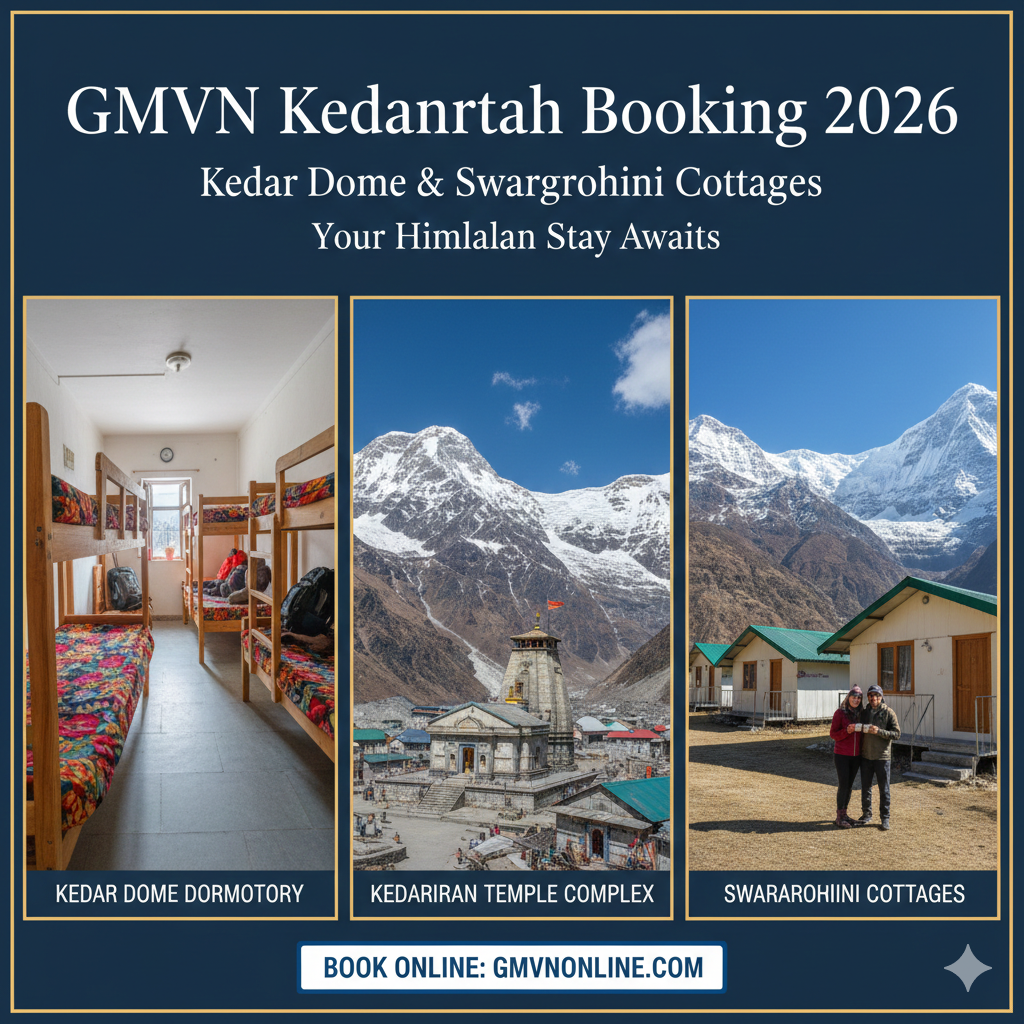 GMVN Kedarnath Booking 2026: Kedar Dome & Swargarohini Cottages