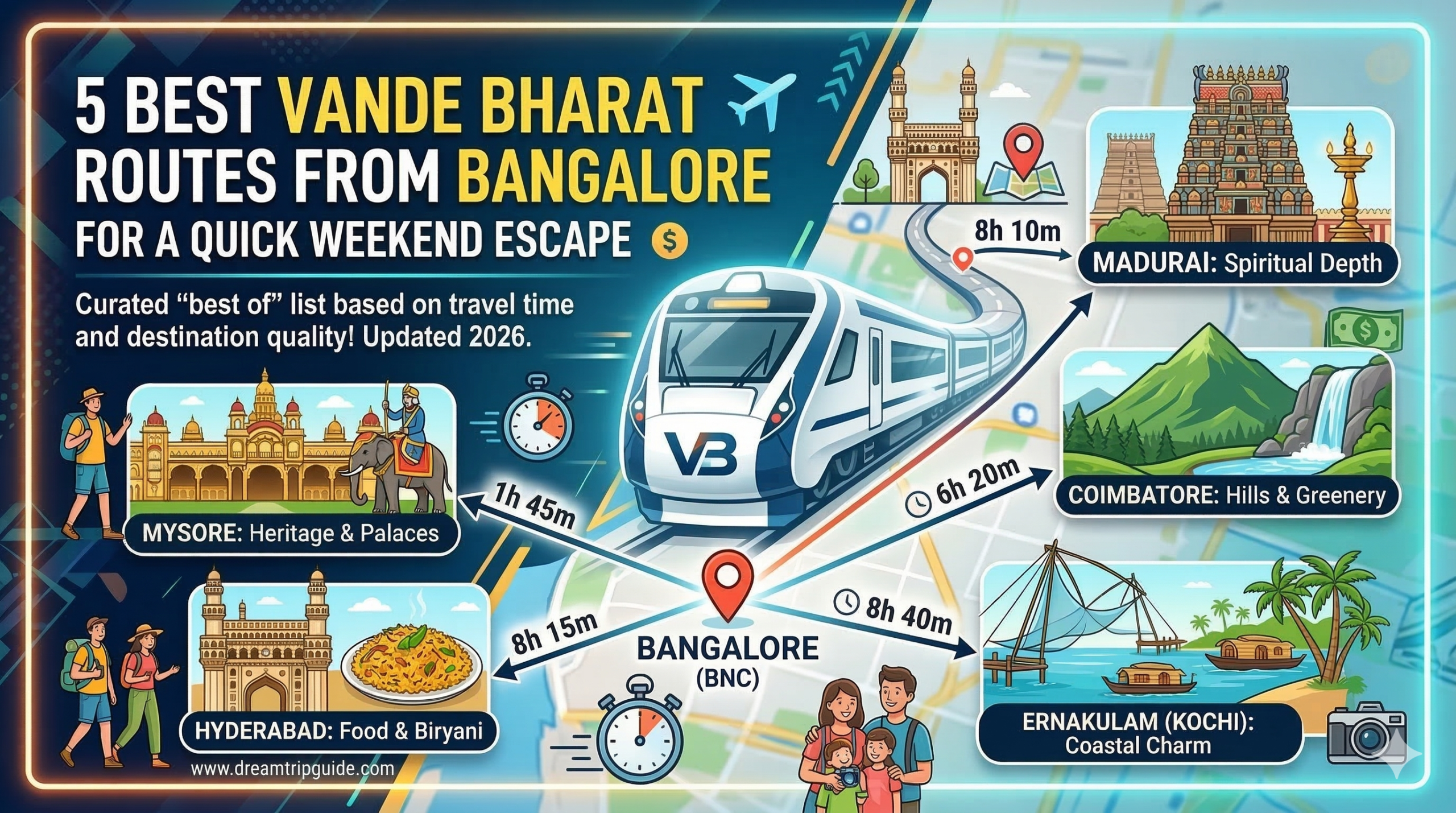 5 Best Vande Bharat Routes from Bangalore for a Quick Weekend Escape