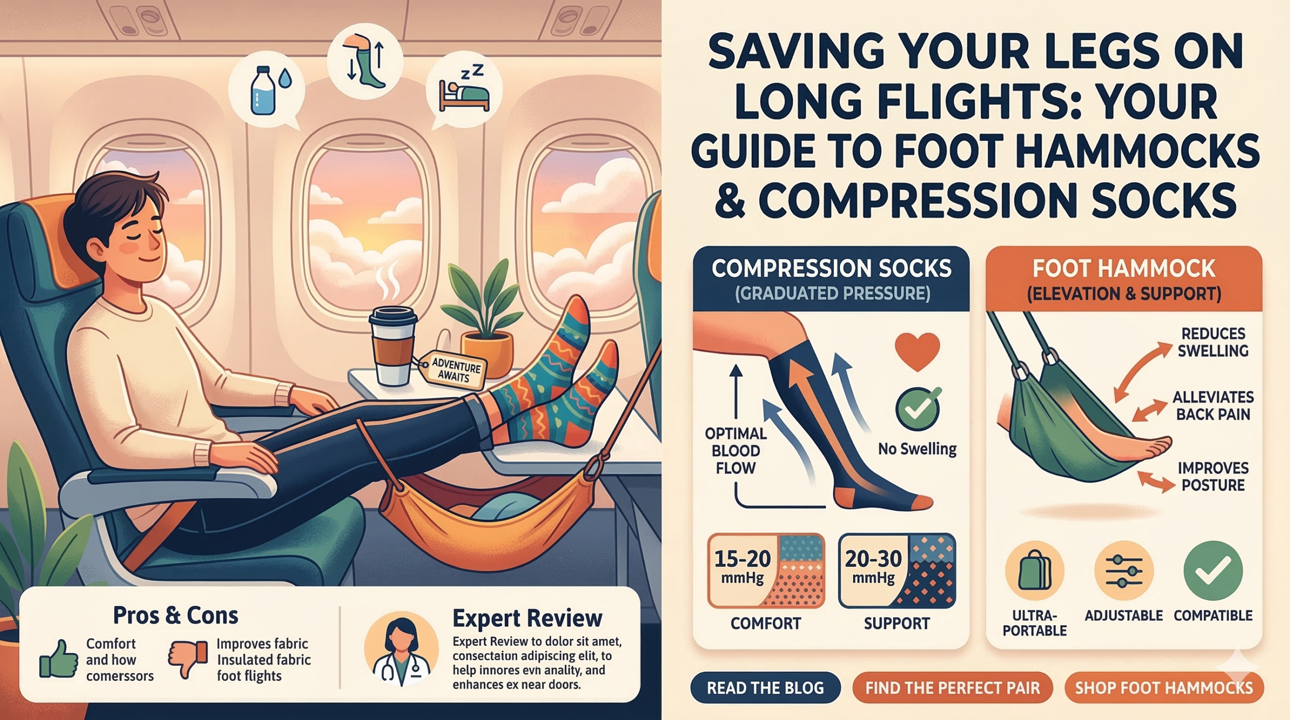 Foot Hammocks & Compression Socks: Saving Your Legs on Long Flights