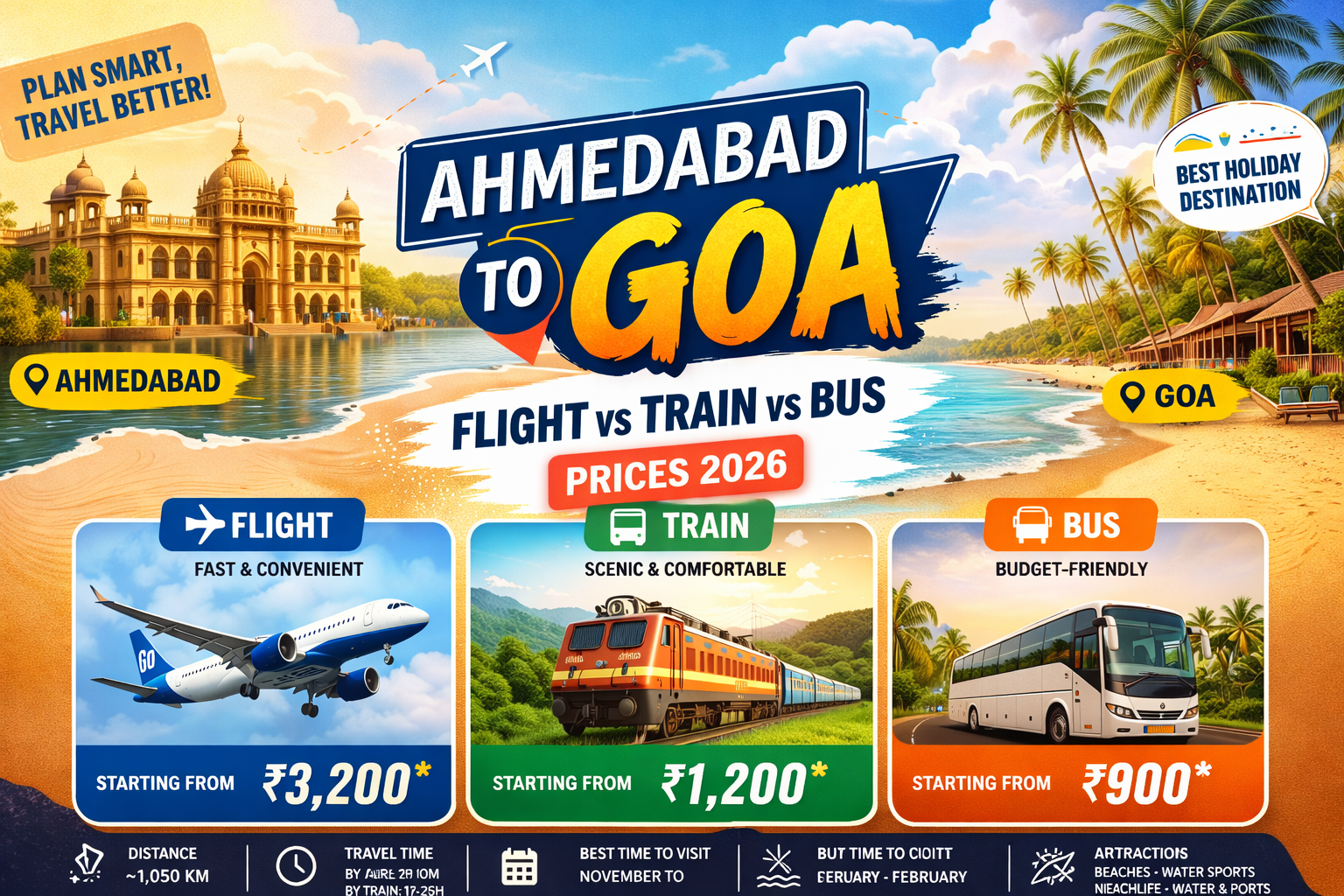 Ahmedabad to Goa
