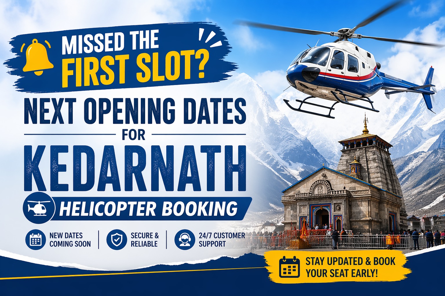 Missed the First Slot? Next Opening Dates for Kedarnath Helicopter Booking 2026