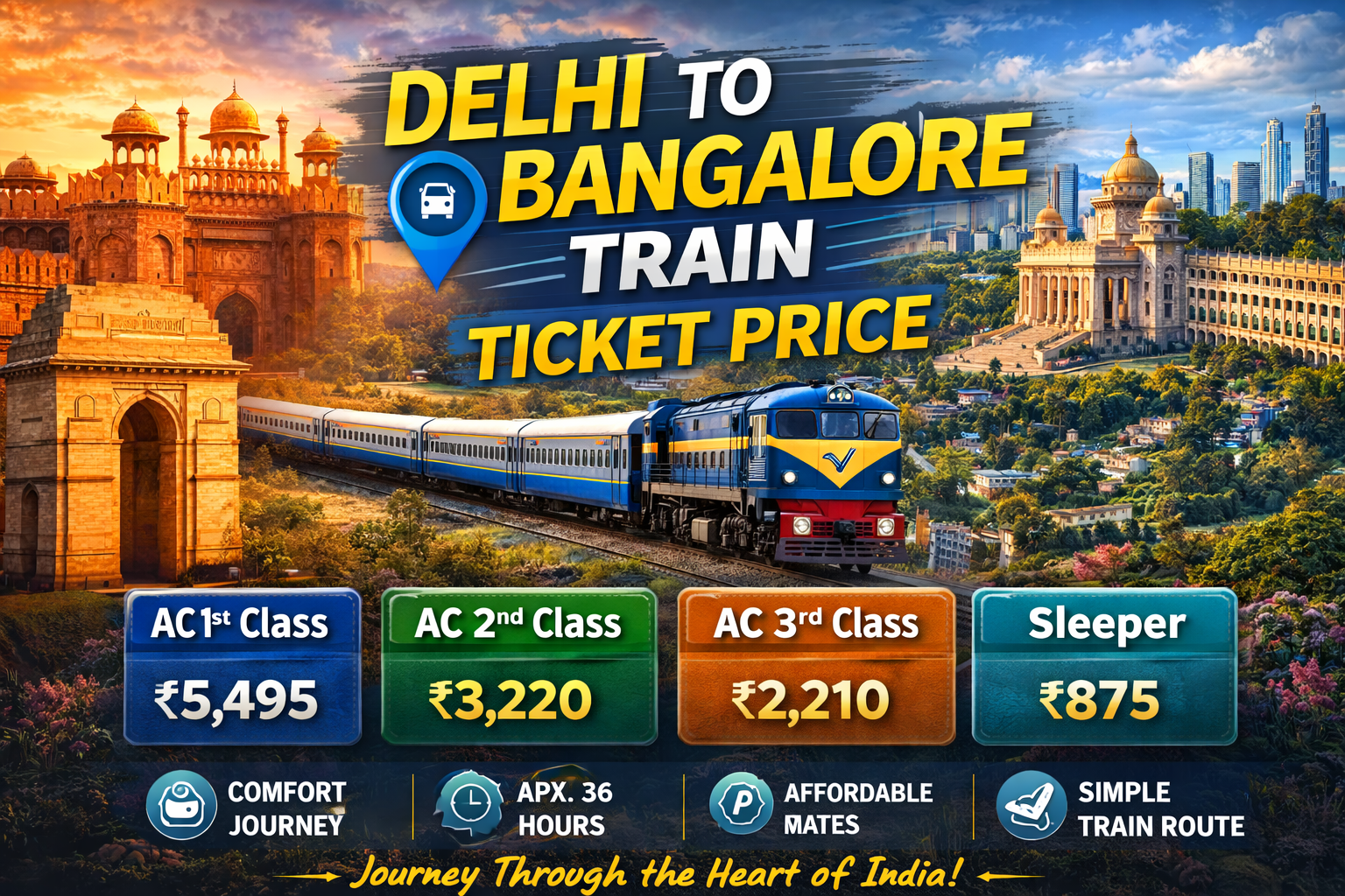 Delhi to Bangalore Train Ticket Price