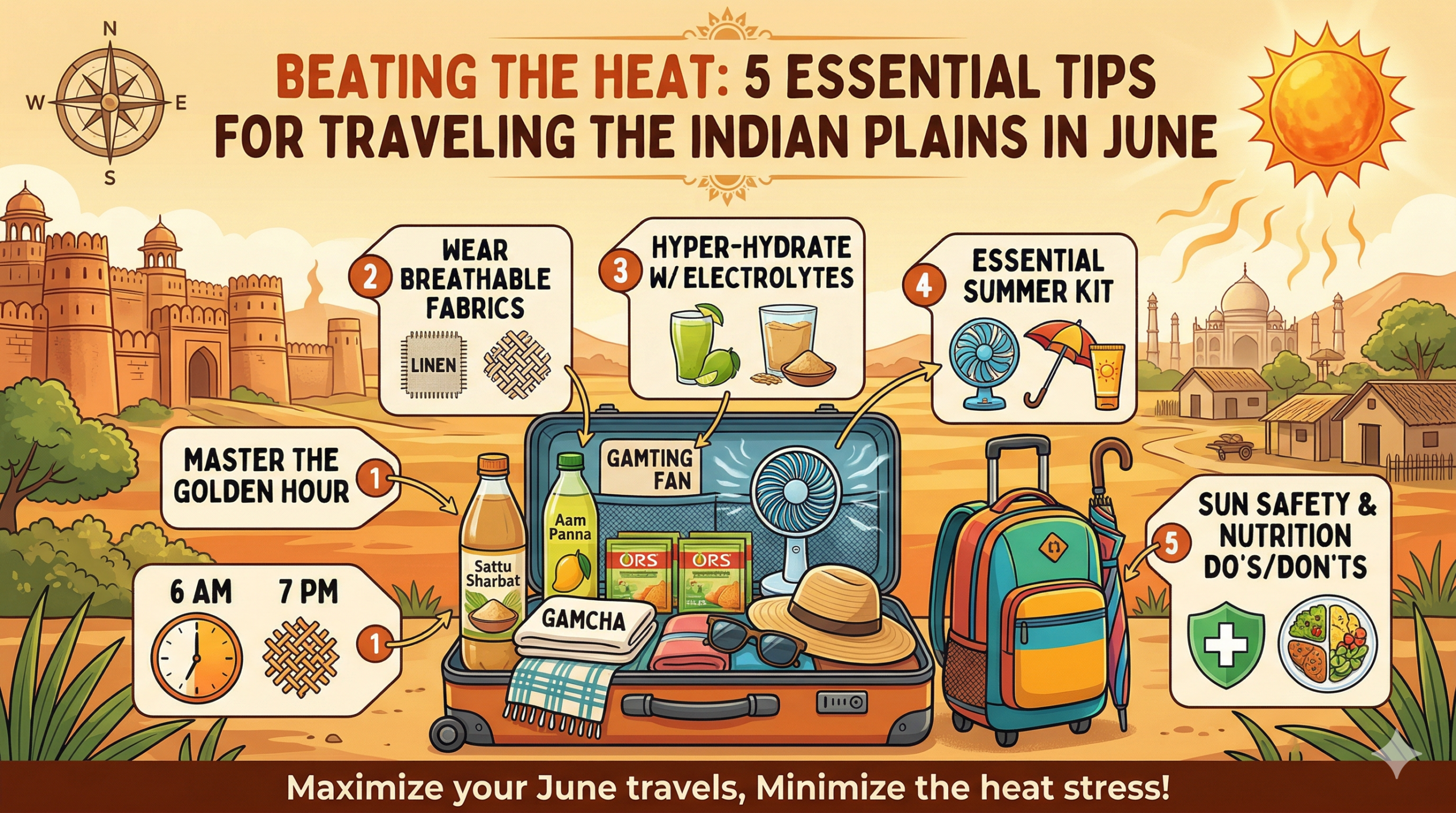 Beating the Heat: 5 Essential Tips for Traveling the Indian Plains in June