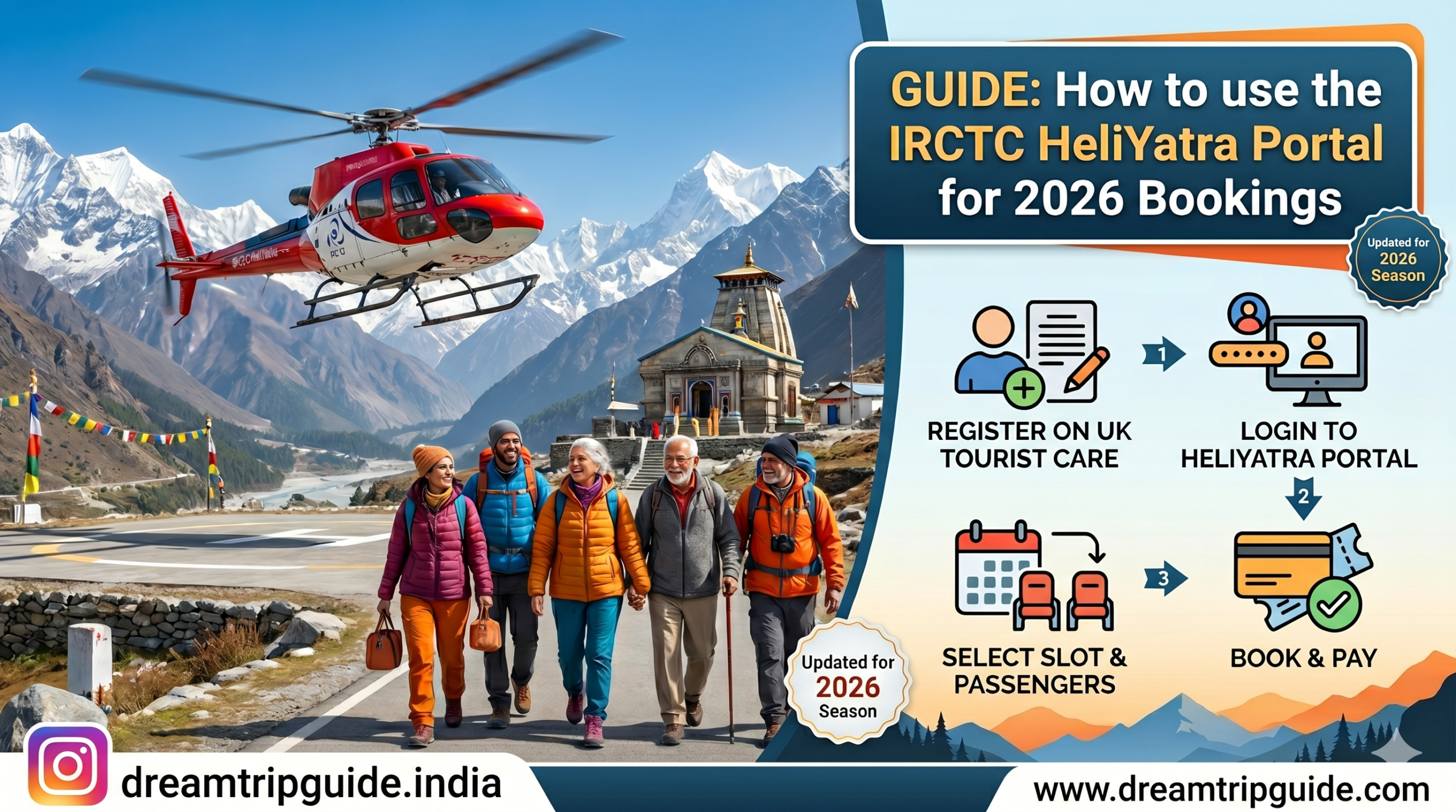 Step-by-Step Guide: How to use the IRCTC HeliYatra Portal for 2026 Bookings.