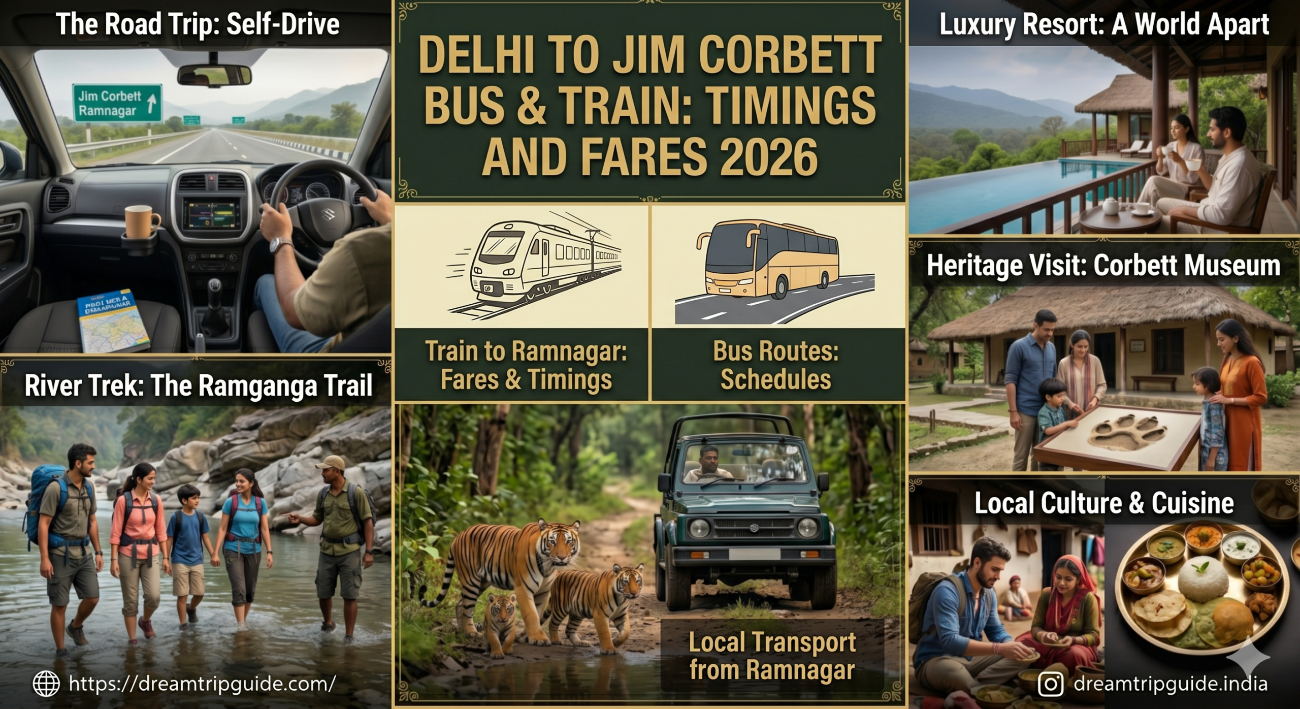 Delhi to Jim Corbett Bus & Train