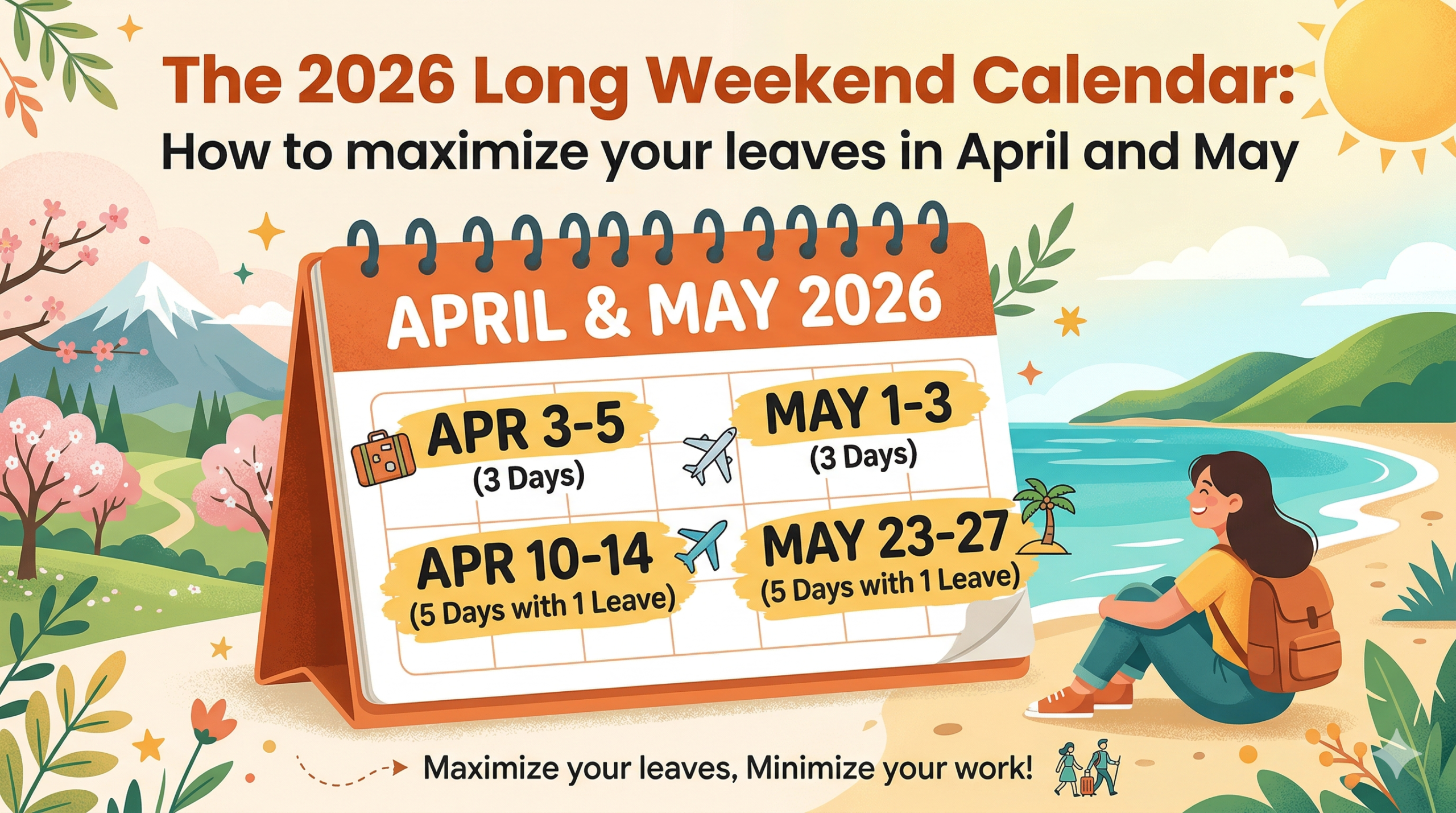 The 2026 Long Weekend Calendar: How to Maximize Your Leaves in April and May