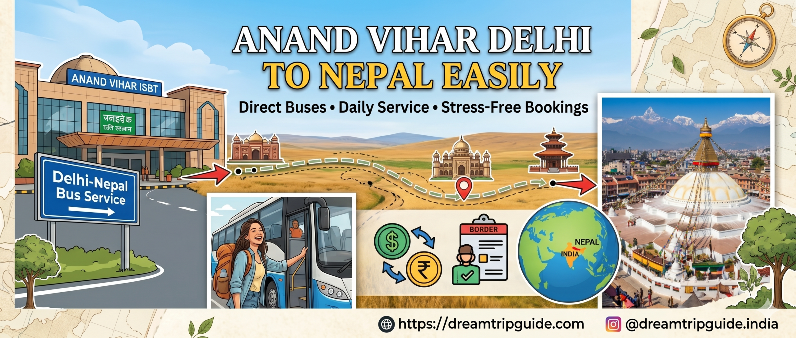 Anand Vihar Delhi to Nepal Easily